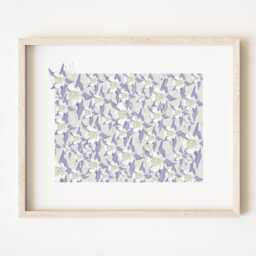 Colorado State Flower Map Watercolor Rocky Mountain Columbine - Art Print Wall Graduation Wedding Realtor Moving Gift Western Usa - thumbnail 1