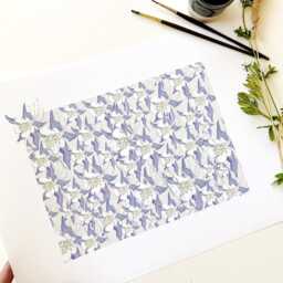 Colorado State Flower Map Watercolor Rocky Mountain Columbine - Art Print Wall Graduation Wedding Realtor Moving Gift Western Usa - thumbnail 2