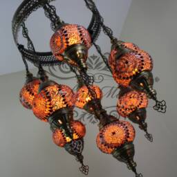9 Ball Turkish Sultan Mosaic Chandelier Multi-Color - thumbnail 2