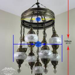9 Ball Turkish Sultan Mosaic Chandelier Multi-Color - thumbnail 4