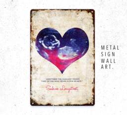 Custom Baby Sonogram Metal Sign, Personalised Nursery Wall Art, First Ultrasound Gift For Parents - thumbnail 1