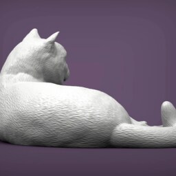 British Shorthair Cat Lying Down-3D Printed - For Cat Lovers, Ornament, Memorial, Gift - thumbnail 3
