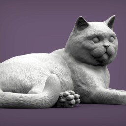 British Shorthair Cat Lying Down-3D Printed - For Cat Lovers, Ornament, Memorial, Gift - thumbnail 4