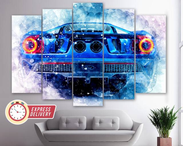 Ford Wall Art, Gt Canvas Print, Sport Car Canvas, Decor, Photo, Fan Gift, Paintings - image 1