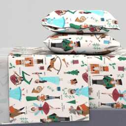 Christmas Sheets - Nutcracker Red Green By Caroline_Bonne_Muller Festive Holiday Mouse King Cotton Sateen Sheet Set Bedding Spoonflower - thumbnail 1