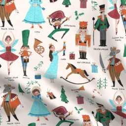 Christmas Sheets - Nutcracker Red Green By Caroline_Bonne_Muller Festive Holiday Mouse King Cotton Sateen Sheet Set Bedding Spoonflower - thumbnail 4