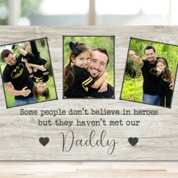 Custom Daddy Photo Frame Gift Woodblock, Hero From Children, 1st Fathers Day Gift, Personalised New Dad - thumbnail 3