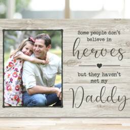 Custom Daddy Photo Frame Gift Woodblock, Hero From Children, 1st Fathers Day Gift, Personalised New Dad - thumbnail 2