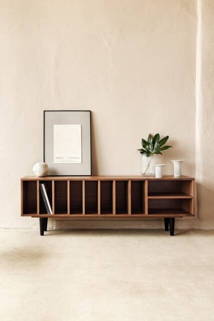 "Vinyl Record Cabinet, Stand, Walnut, ""Silene" - image 1