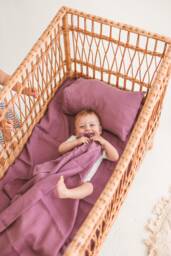Kids Linen Bedding Set Of 3 - Prewashed Duvet Cover, Pillowcase & Fitted Sheet in Lilac - thumbnail 1
