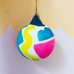 Colourful Hand Painted Ceramic Christmas Baubles