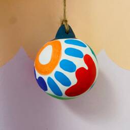Colourful Hand Painted Ceramic Christmas Baubles - thumbnail 2