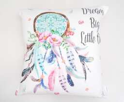 Dream Big Little One Purple Dreamcatcher Cushion Cover - thumbnail 1