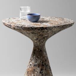 Sculptural Live Edge Side Table Brutalist Handmade Accent Furniture - thumbnail 2