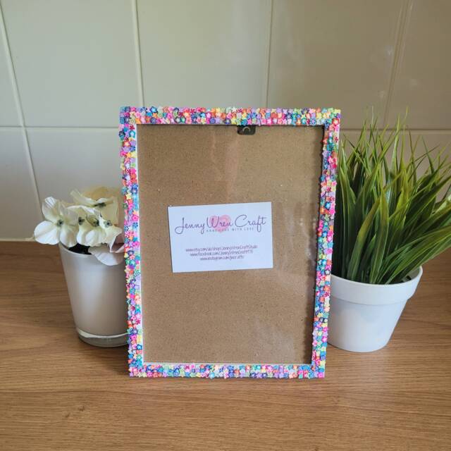 Colourful Star Shaped Clay Slices Photo Frame 6 X 8 Inches Without Border - image 1