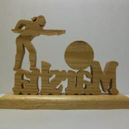 Personalized Solid Oak Billiard Player Desk Clock - thumbnail 3