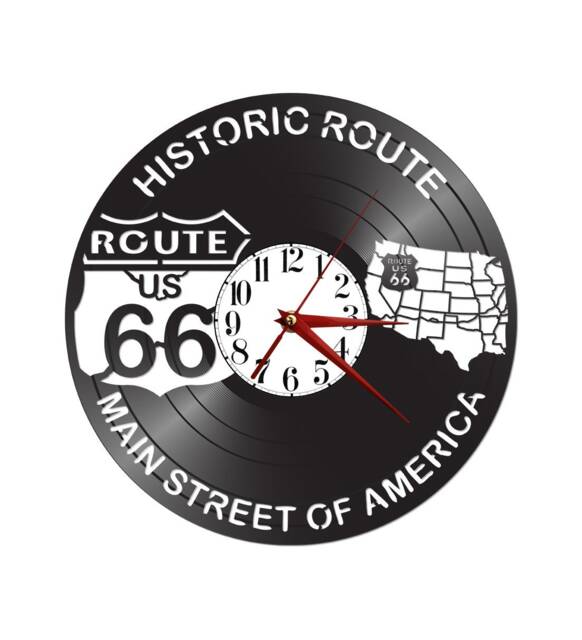Free Shippingfree Shipping Historic Route 66 Vinyl Record Clock - image 1