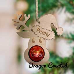 Chocolate Reindeer Christmas Ornament, Lindor Holder, Tree Bauble - thumbnail 2