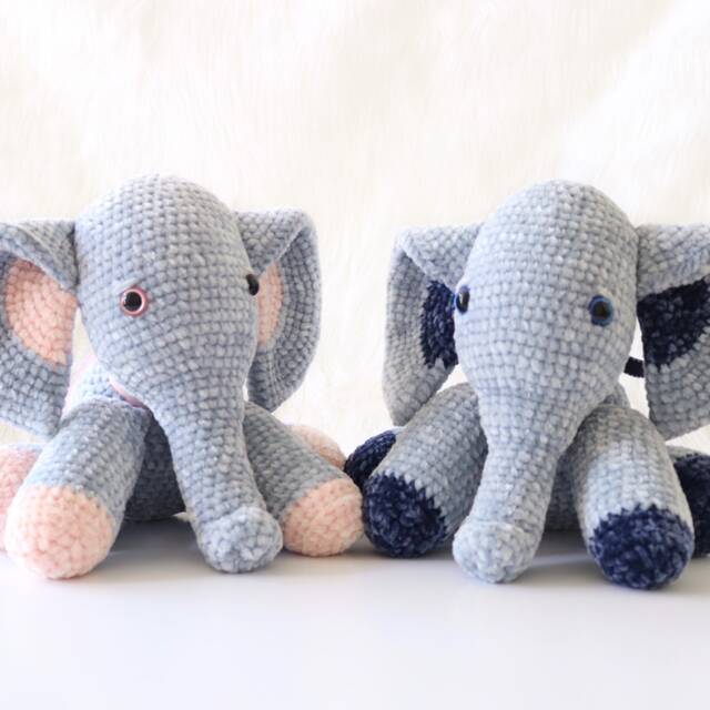 Crochet Elephant, New Baby Gift, Safari Nursery Decor, Coming Home Elephant Stuffed Animal, Custom Gift Idea For Twins - image 1