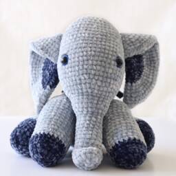 Crochet Elephant, New Baby Gift, Safari Nursery Decor, Coming Home Elephant Stuffed Animal, Custom Gift Idea For Twins - thumbnail 3