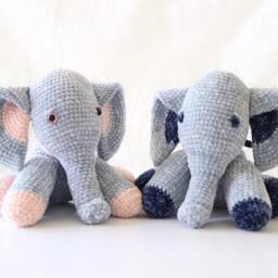 Crochet Elephant, New Baby Gift, Safari Nursery Decor, Coming Home Elephant Stuffed Animal, Custom Gift Idea For Twins