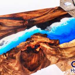 Custom Blue Ocean Live Edge Resin Dining Table Reclaimed Wood - thumbnail 2