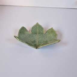 Handmade Ceramic Leaf Tea Light Holder Green Stoneware T-Light Stand - thumbnail 4