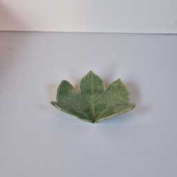Handmade Ceramic Leaf Tea Light Holder Green Stoneware T-Light Stand - thumbnail 3