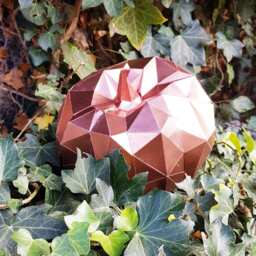 Halloween Pumpkin. Low Poly Papercraft Model. Printable Diy Template - PDF. 3D Origami Paper Sculpture Templates, Make Your Own Trophy - thumbnail 3