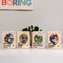 Personalised Father's Day Photo Frame - Fathers Magnet Birthday Gift Standing Best Dad Ever - thumbnail 1