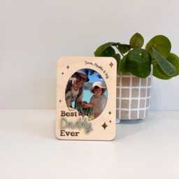 Personalised Father's Day Photo Frame - Fathers Magnet Birthday Gift Standing Best Dad Ever - thumbnail 2