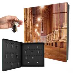 City Night Wall Mounted Key Cabinet, Orange Box For Home, Photographic Cities, Architecture Lovers - thumbnail 1