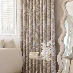 Earl Blackout Curtain With Lace Trim, 2 Colors, Floral Room Darkening Curtain, Custom For Bedroom & Livingroom, 1Pc - thumbnail 3