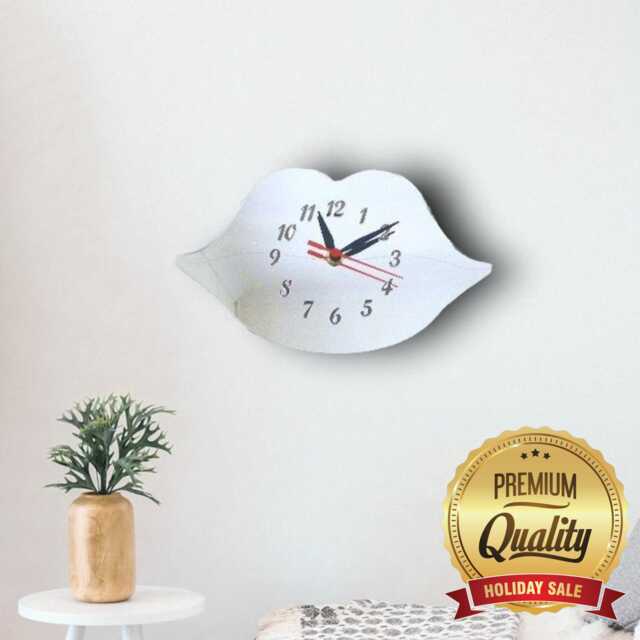 Pair Of Lips Acrylic Clock - Many Colours Available - Bespoke Shapes & Sizes Made - image 1