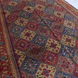 Hand Knotted Afghan Wool Rug Traditional Floral Carpet, 9.8x6.3 Ft - thumbnail 3