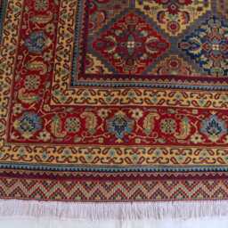 Hand Knotted Afghan Wool Rug Traditional Floral Carpet, 9.8x6.3 Ft - thumbnail 2