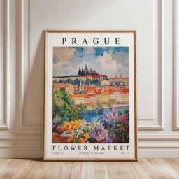 Prague Flower Market Poster Czech Republic Floral Wall Art - thumbnail 3