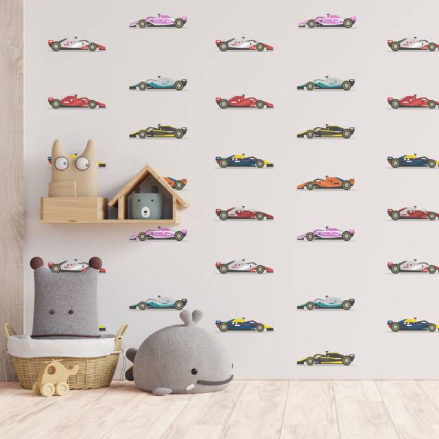 Racing Cars Vinyl Wall Art Stickers Decals Kids Room Children's Bedroom - image 1