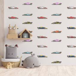 Racing Cars Vinyl Wall Art Stickers Decals Kids Room Children's Bedroom - thumbnail 1