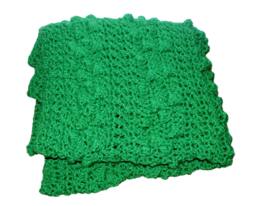Handmade Crochet Baby Blanket, Green Afghan, Shower Gift - thumbnail 1
