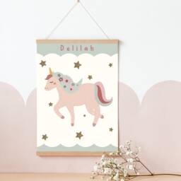 Unicorn & Stars Print. Perfect For A Unicorn Princess Themed Girls Room, Playroom Or Nursery - Print Only - thumbnail 3