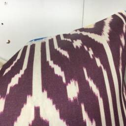 Silk Ikat Pillow Cover 24x24, Handwoven Accent - thumbnail 3