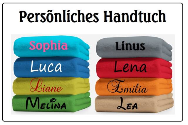 Towel Embroidered With Name 50x100 cm - 500G/M2 Gift Birthday 100% Cotton - image 1
