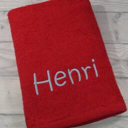 Towel Embroidered With Name 50x100 cm - 500G/M2 Gift Birthday 100% Cotton - thumbnail 3