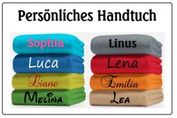 Towel Embroidered With Name 50x100 cm - 500G/M2 Gift Birthday 100% Cotton
