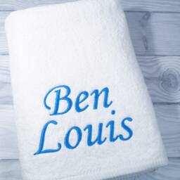 Towel Embroidered With Name 50x100 cm - 500G/M2 Gift Birthday 100% Cotton - thumbnail 2