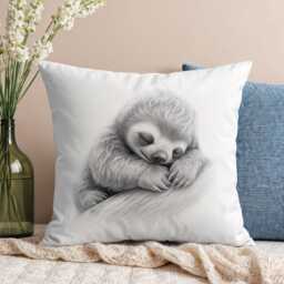 Personalised Sloth Cushion Custom Name Pillow, Lover Gift - thumbnail 2