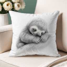 Personalised Sloth Cushion Custom Name Pillow, Lover Gift - thumbnail 3