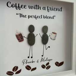 Coffee Best Friend, Friendship Pebble Art, Gift For Her, Bestie Birthday Gift, Lover Framed Print, Unique Gift - thumbnail 3