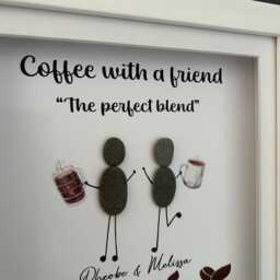 Coffee Best Friend, Friendship Pebble Art, Gift For Her, Bestie Birthday Gift, Lover Framed Print, Unique Gift - thumbnail 2